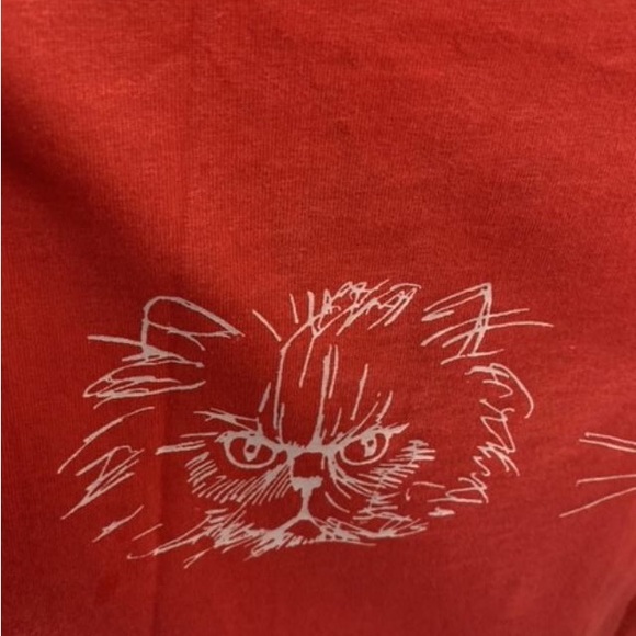 NWT cat faces on Michigan Rag coral casual dress or cover-up - Picture 2 of 2